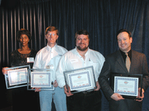 Power of Ten Distinguished Speaker Award recipients (L to R): Marian Kicklighter (accepting on behalf of Daniel Appleman), Keith Pleas, Jonathan Zuck and Phil Weber